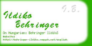 ildiko behringer business card